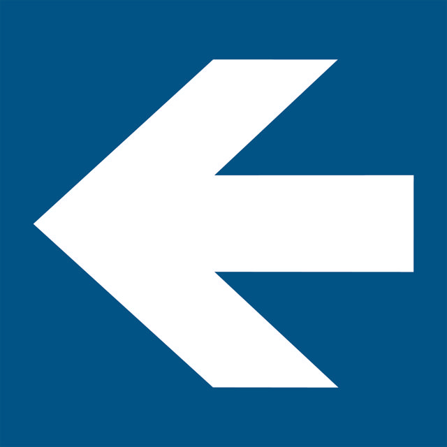 Piktogramm-Zeichen Pfeil nach links, 150 x 150 mm